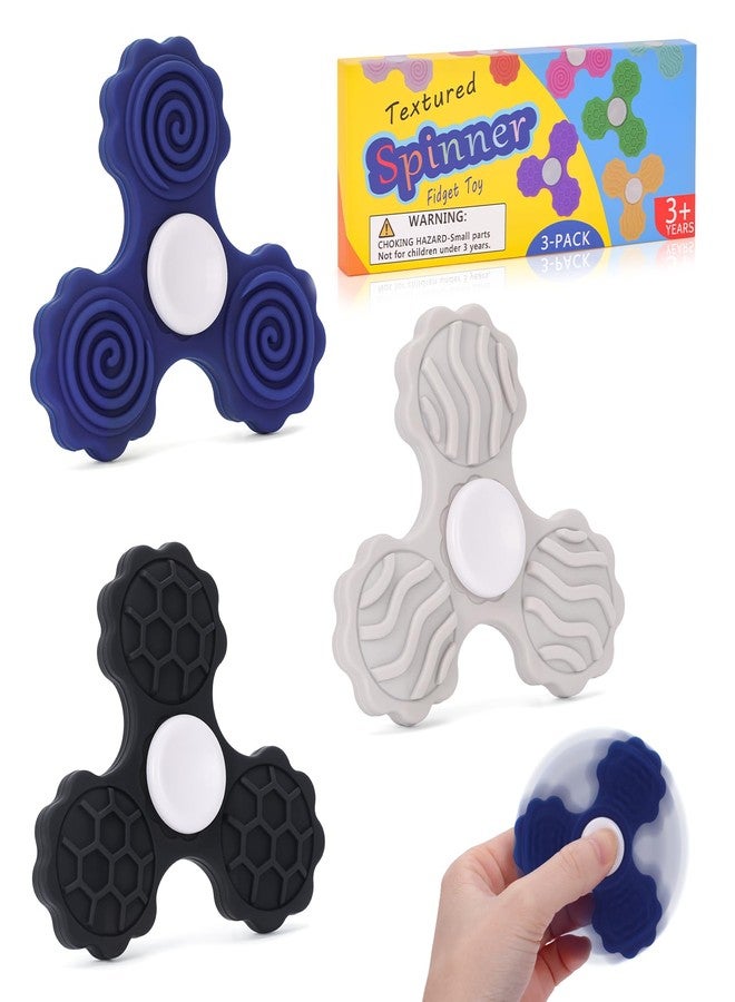 Dalycro 3 PCS Silicone Fidget Spinners, Sensory Toys for Adults and Kids, Textured Spinners for Fun Autism Anxiety Stress Relief Classroom Office and Travel (Multicolor-1) - Image 1